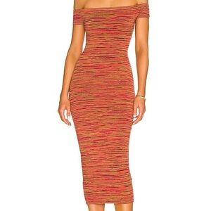 House of Harlow 1960 x Revolve Rowena Off Shoulder Spacedye Midi